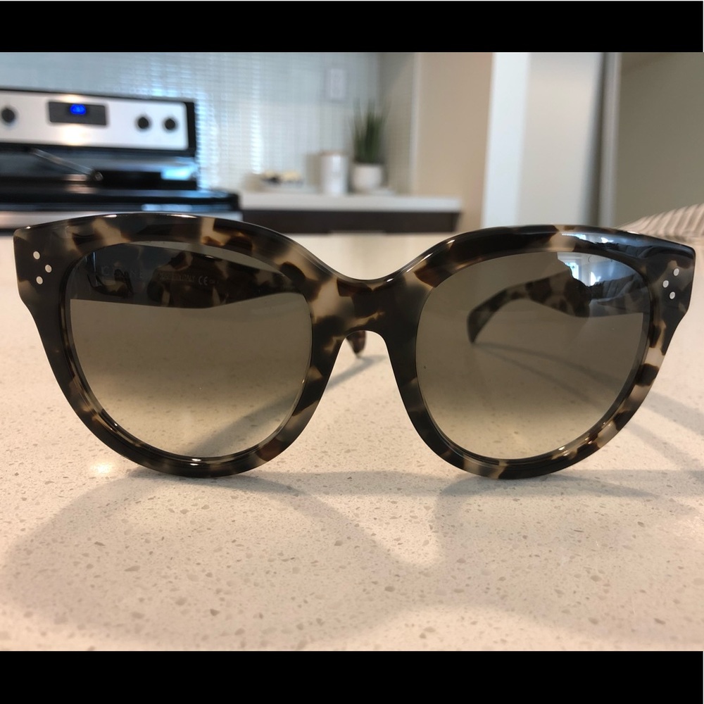 CELINE TORTISE AUDREY OVERSIZED SUNGLASSES